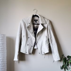 Danier White Leather Jacket